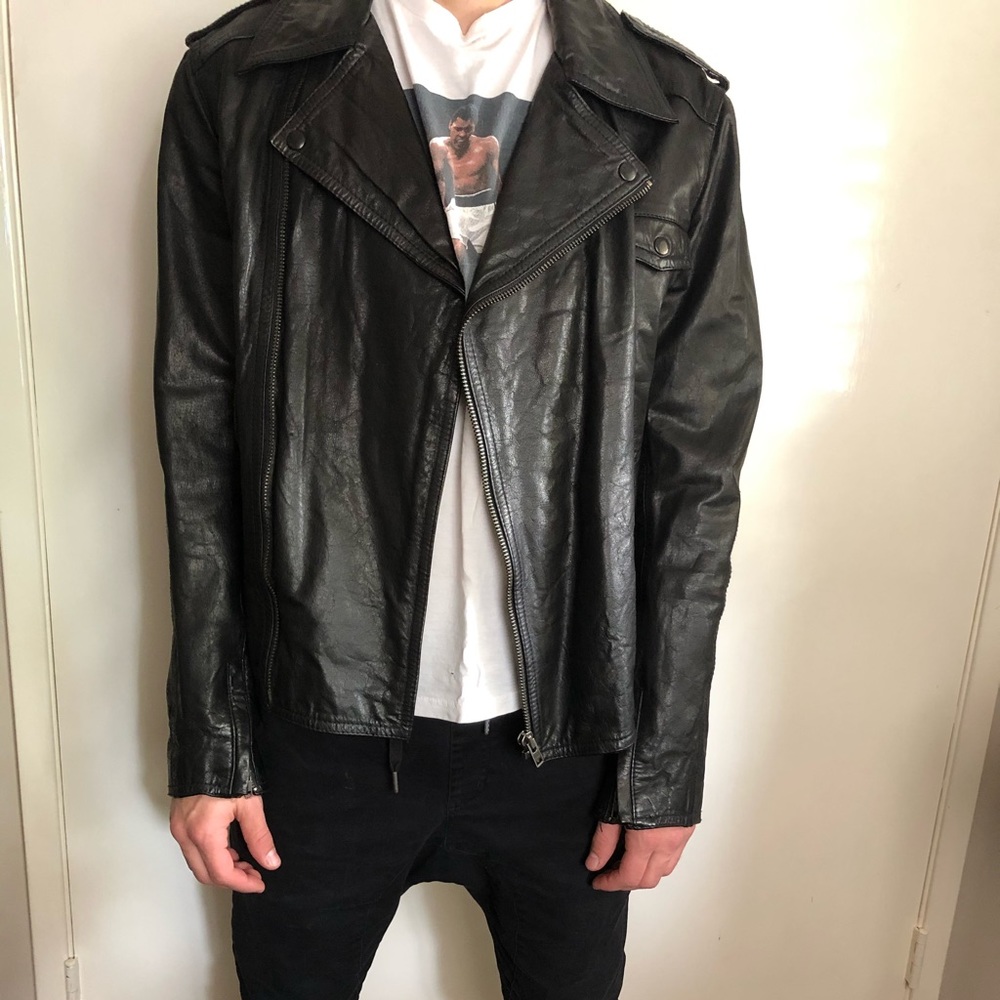 H n M Leather Motto Jacket